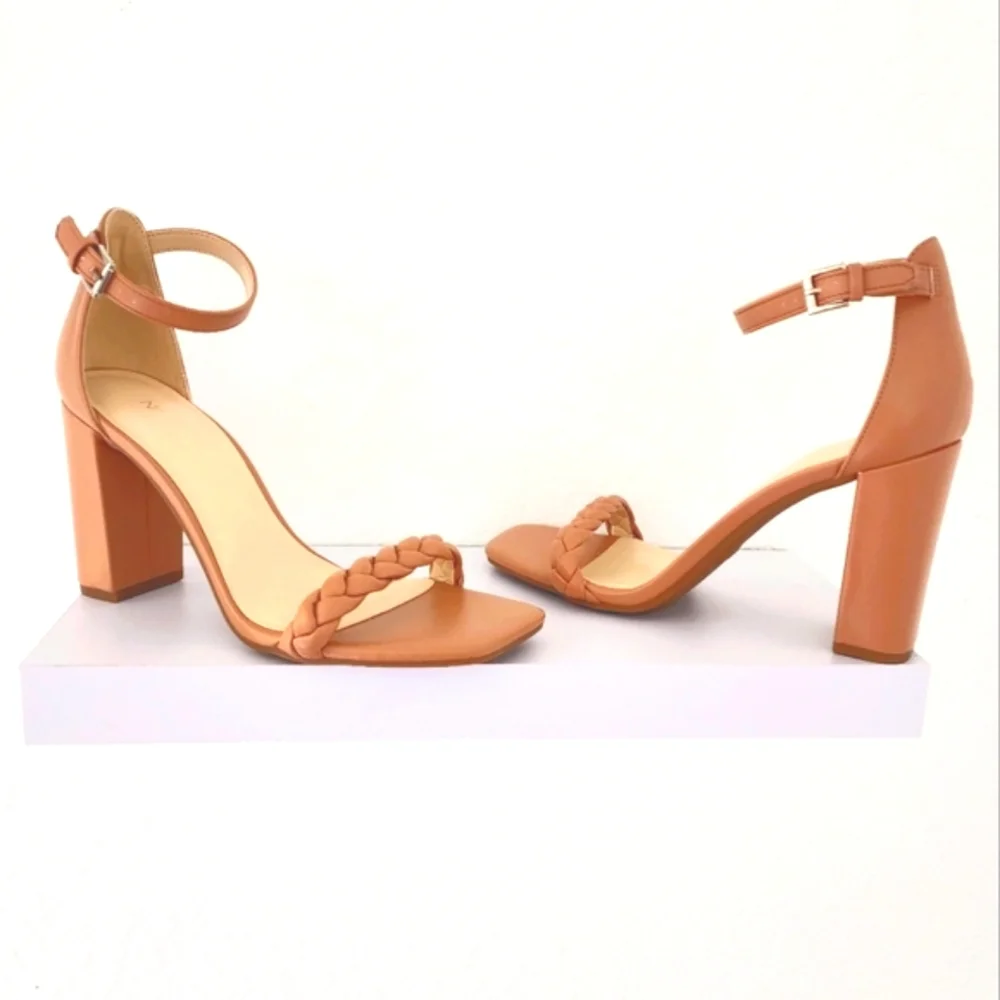 NINE WEST Women's Allha3 Braided Double Band Heel Sandals NIB. Size 8.5M - Picture 3 of 6